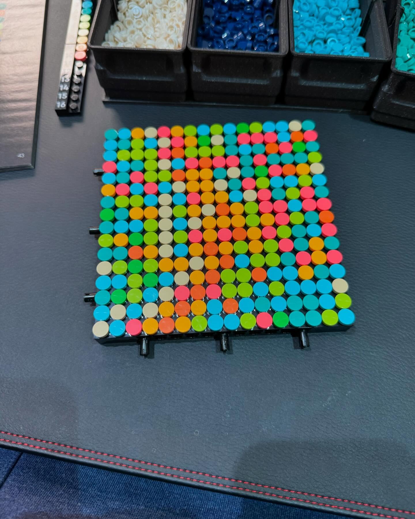 Next row completed one 16x16 panel at a time (5 to a row) #lego